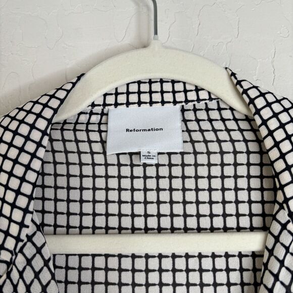 Reformation Checkered Button Up Top - Picture 4 of 7